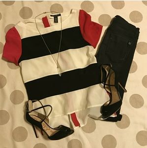 Kenneth Cole blouse zip up back XS